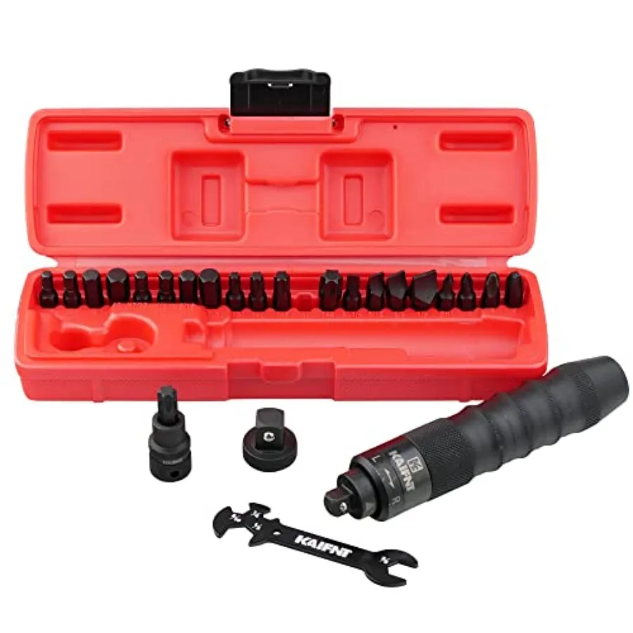 

K504 Набор ручных ударных отверток для тяжелых условий эксплуатации с шестигранными валами 3 8 дюймов и 1 2 дюйма Набор из 25 предметов, предназначенный для промышленного применения H