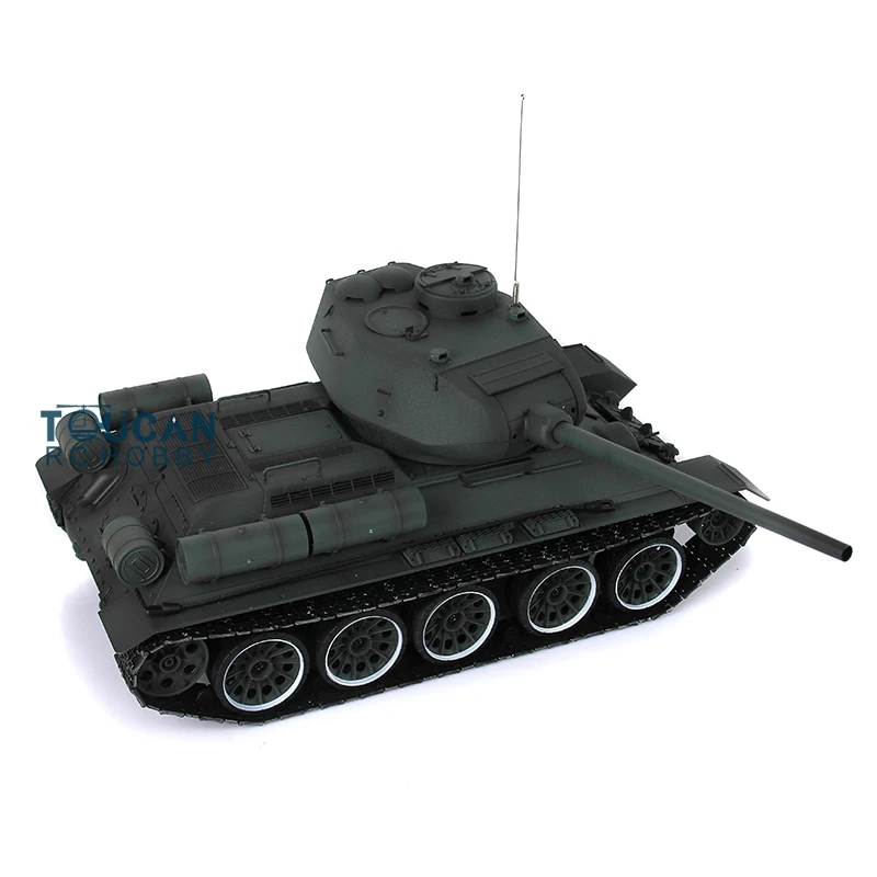 Heng Long-緑1/16プラスチック製のソビエット,7.0 rtr,T34-85 3909,360 °,鋳鉄,お茶,禁煙機能,おもちゃ,th17781