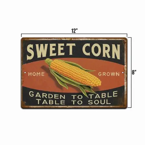 8 x 12 Inch SWEET CORN Vintage looking  Sign Farmers Market Fresh Cob Retro