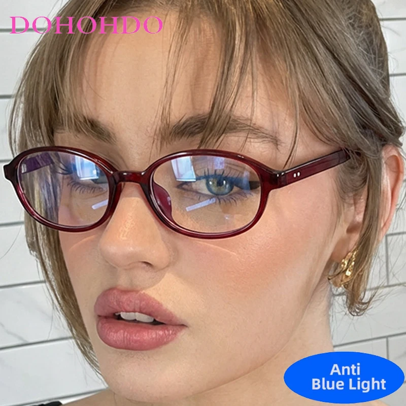 

New Luxury Designer Small Oval Rice Nail Blue Light Blocking Glasses Women Men Computer Optical Spectacle Protection Eyeglasses