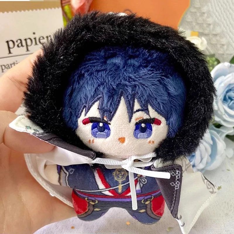 12cm Genshin Impact Wanderer Plush Toy Sea Star Design Balladeer with Cape Coat Cloak Stuffed Doll Game Anime Pendant Fans Gift