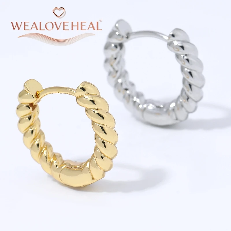 18K vergoldete Twist-Huggie-Ohrringe für Damen, Vintage-Seil-Textur-Creolen, modischer Alltagsschmuck, Valentinstag- und Geburtstagsgeschenk – Detail 16