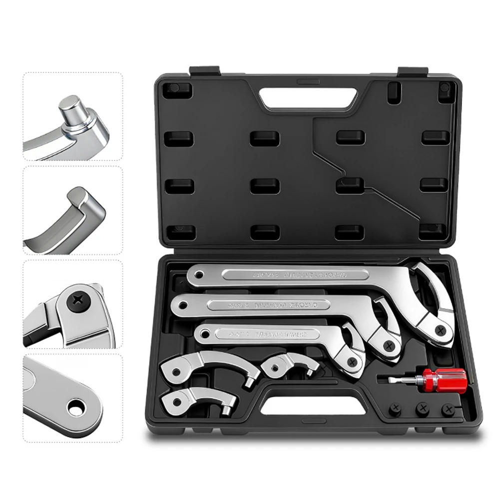 Adjustable Spanner Wrench Shock Adjustment Tool Hook  Wrench For Pipes Heating Square/round Head Accommodate Different Screw
