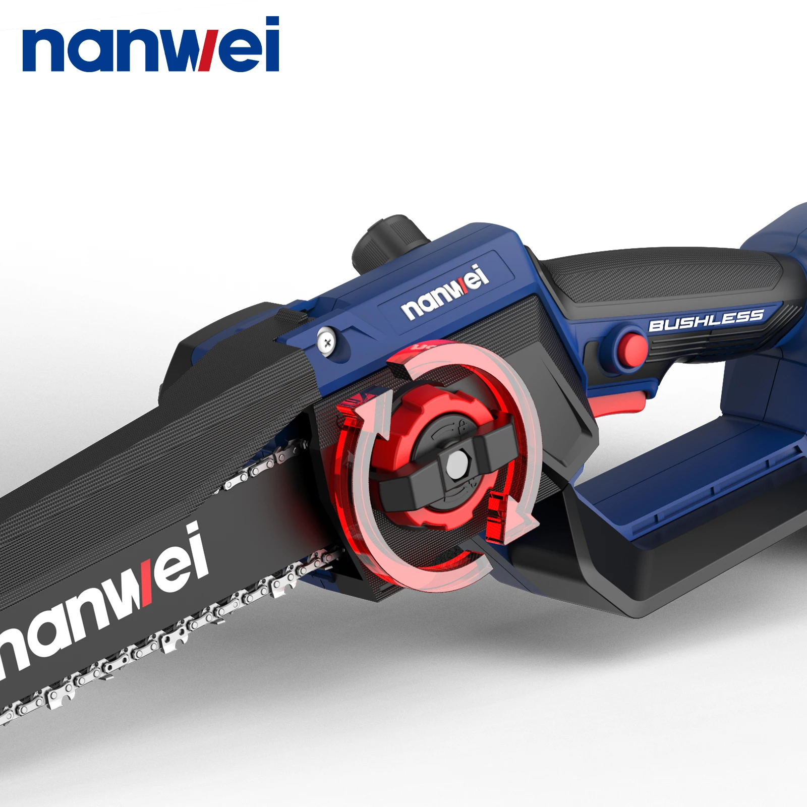 NANWEI Industrial Brushless Electric Chain Saw DIY 10 inch Garden Logging Pruning Chainsaw