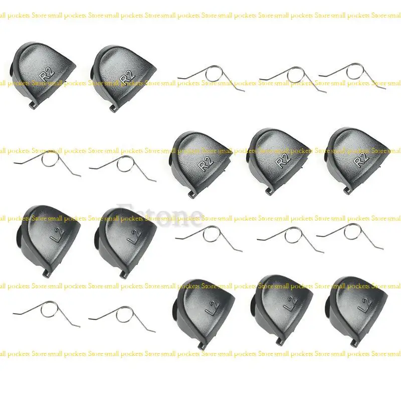 R1WD 10 Pieces L2 Replacement Trigger Buttons + Springs for Controller Black