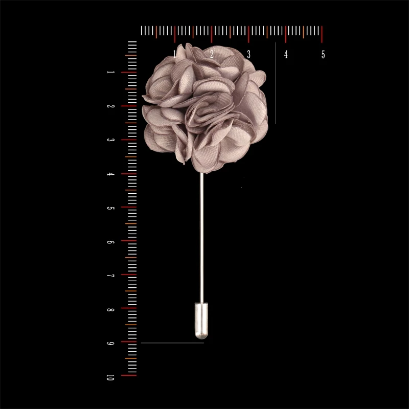 BoYuTe (10 Pieces/Lot) Men Fabric Rose Flower Lapel Pin Satin Boutonniere Stick Brooch for Wedding Suit Groom Party Accessories