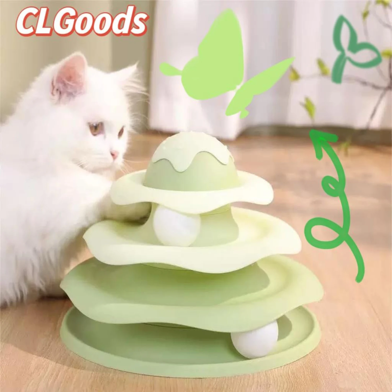 3-Tier Cat Track Toy, Ice-Cream Track Pet Toy