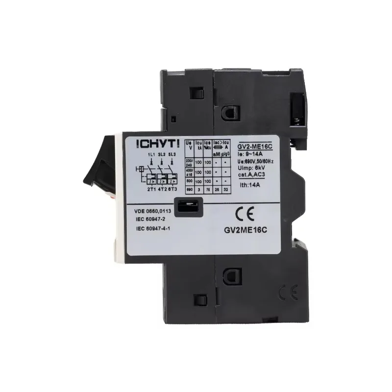 GV2ME Motorstartbeveiligingsschakelaar Thermisch magnetisch type Overbelasting Kortsluiting Motorbeveiliging Stroomonderbreker Zwart