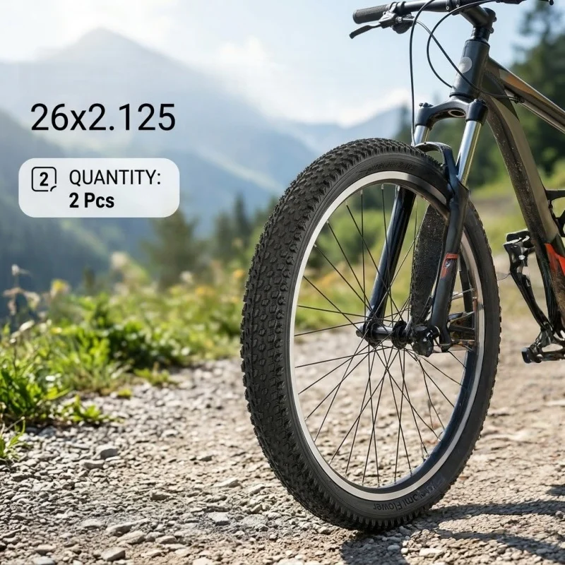 2Pc 29/27.5/26x2.125 MTB Bicycle Tires Mountain Bike Tyre Small Block Knobby Tread All Terrain XC Cycle Parts Replacement  Wheel view 5