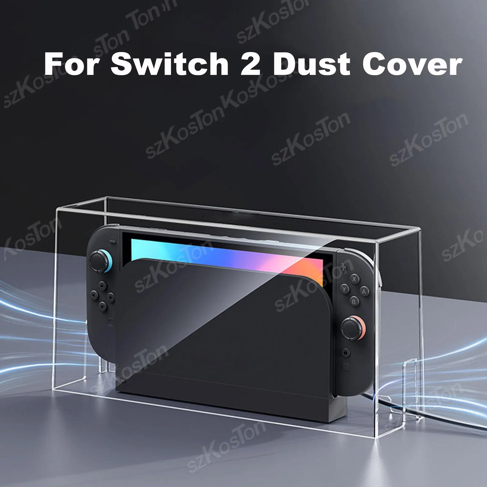 Capa protetora acrílica contra poeira para switch 2, console de jogos, capa protetora transparente, anti arranhões, à prova d'água, acessórios para jogos switch2