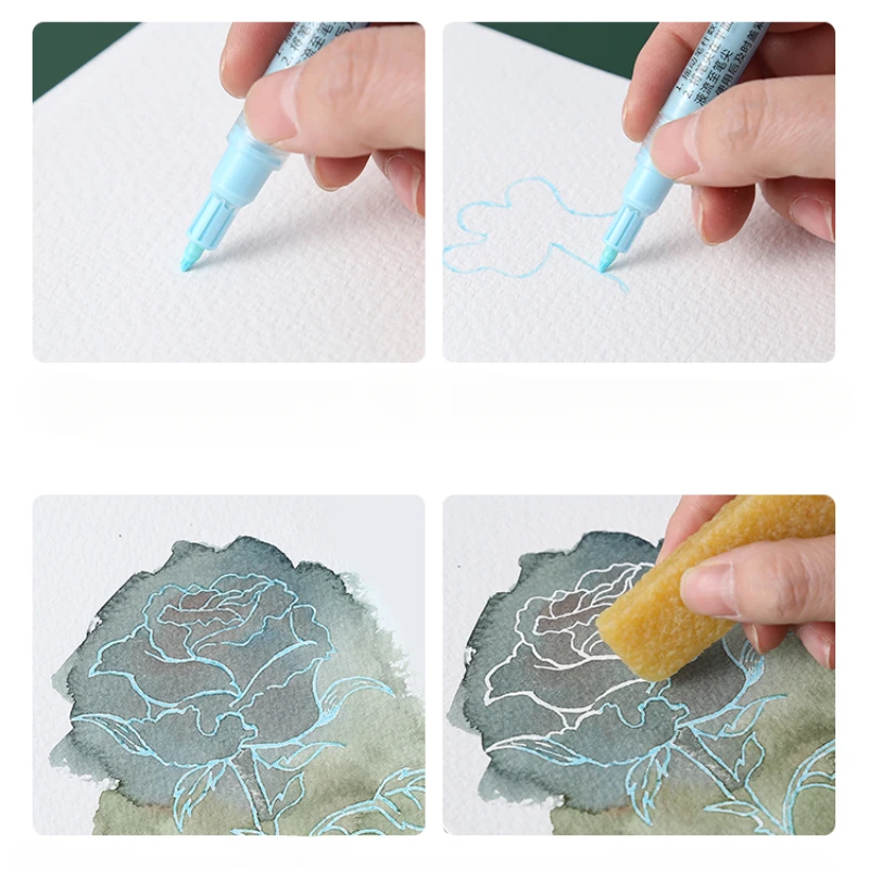 Mark Pen Type Watercolor Masking Liquid 0.7mm Blank Glue Rubber Eraser Hand-painted Watercolor Gouache Painting Art Supplies view 4