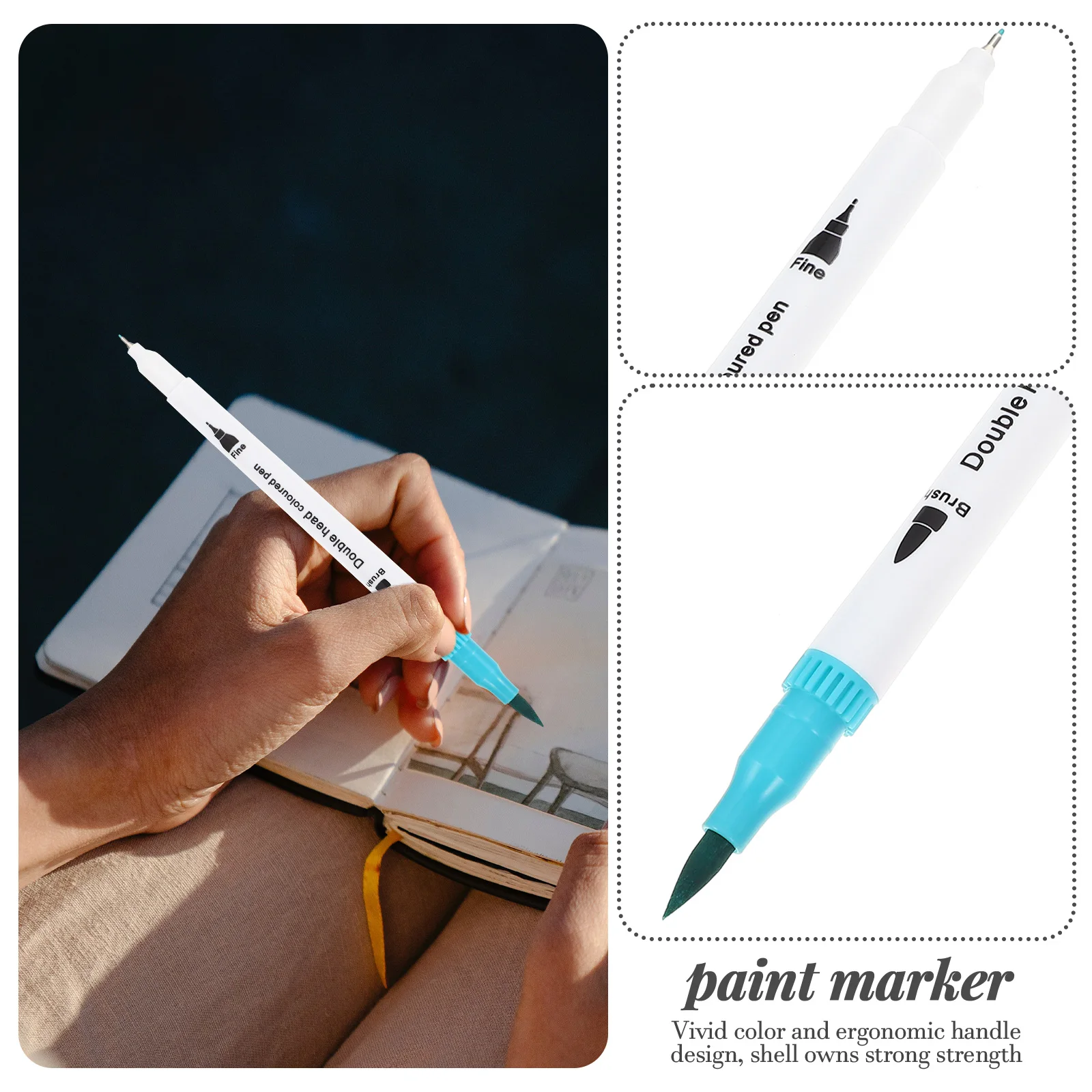 

24 Pcs Coloring Marker Water Pens Double Head Art Markers Kids Painting Bicuspid Toddlers Dual Tip Abs Children Drawing
