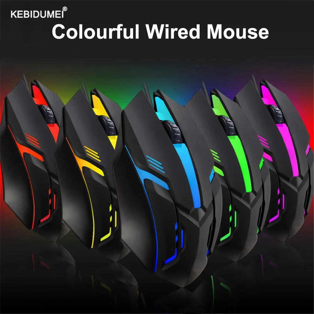 Mouse cablato USB E-Sports Mouse da gioco LED colorato Mouse cablato da 5000 DPI Mouse da gioco cablato ottico per computer desktop portatile PC
