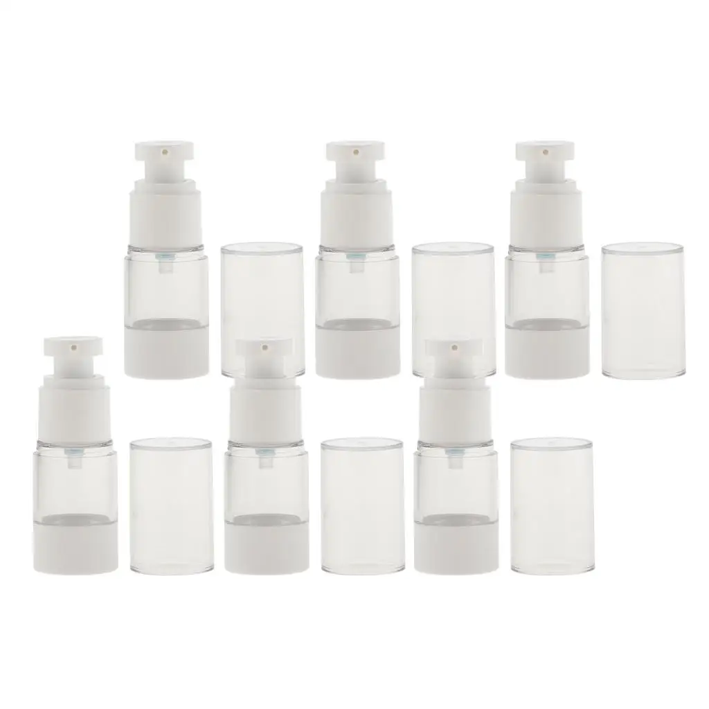 6 x Women Vacuum Airless Spray Bottle Refillable Cosmetic Vials Container Great for Storing , Perfume, Toner, Essential oil