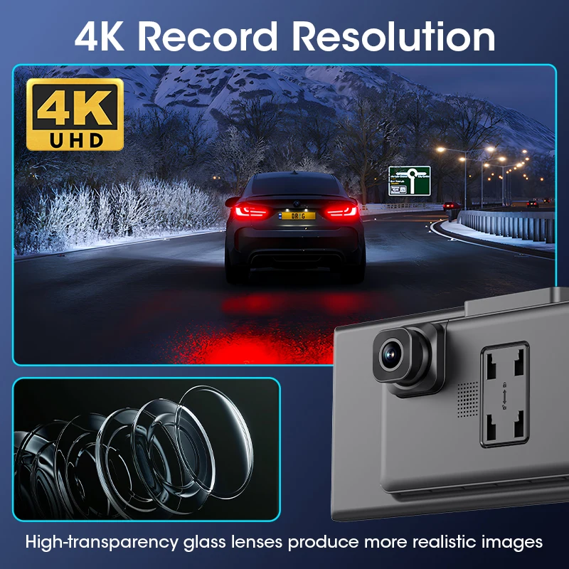 Jansite NEW 11.26 inch 4K DVR Wireless CarPlay and Android Auto Portable Dash Cam Car Screen Video Recorder 5G WIFI Navigation