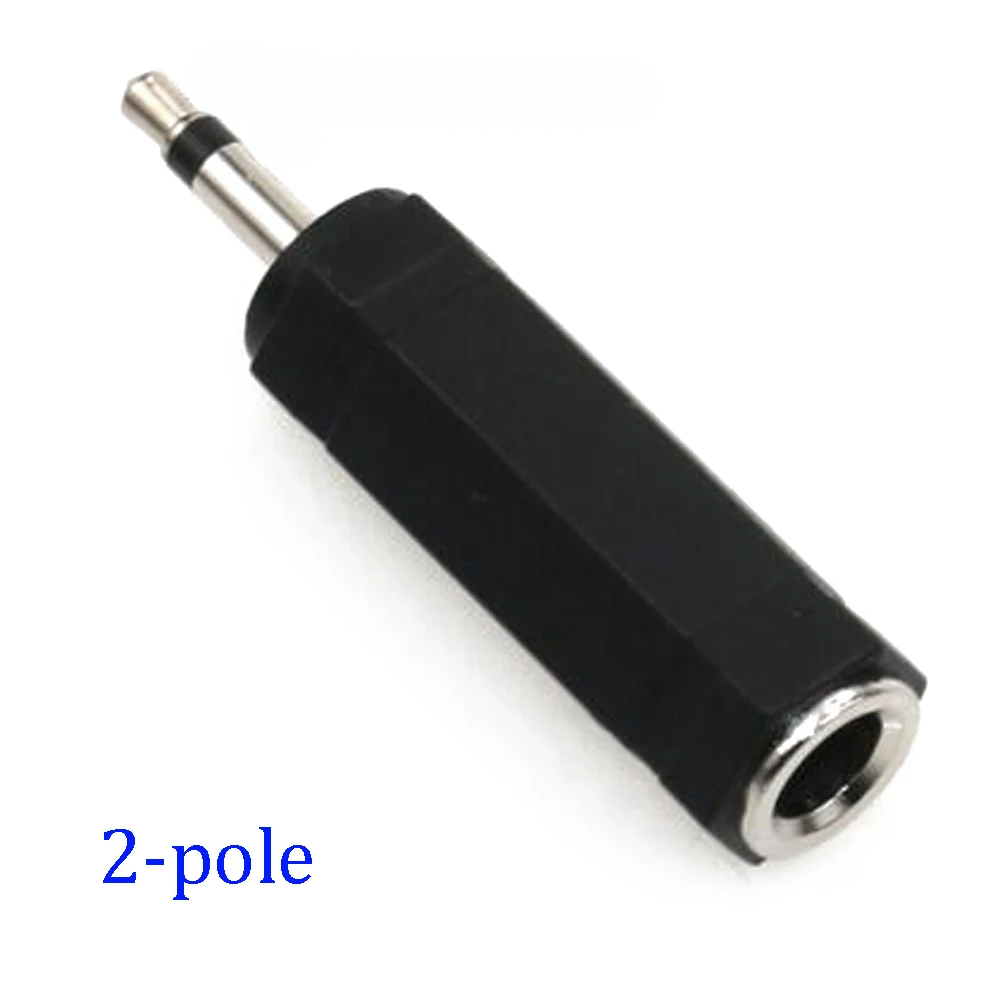 1PCS 2-pole 3-pole mono dual channel 3.5mm male to 6.35mm female connector socket cable circular hexagonal audio adapter