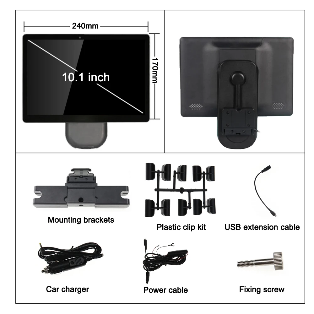 2000*1000 Kopfstütze Display Monitor Android Auto Stereo Video Player 10 Zoll Touchscreen Autoradio Panta lla Coche 12V Auto TV