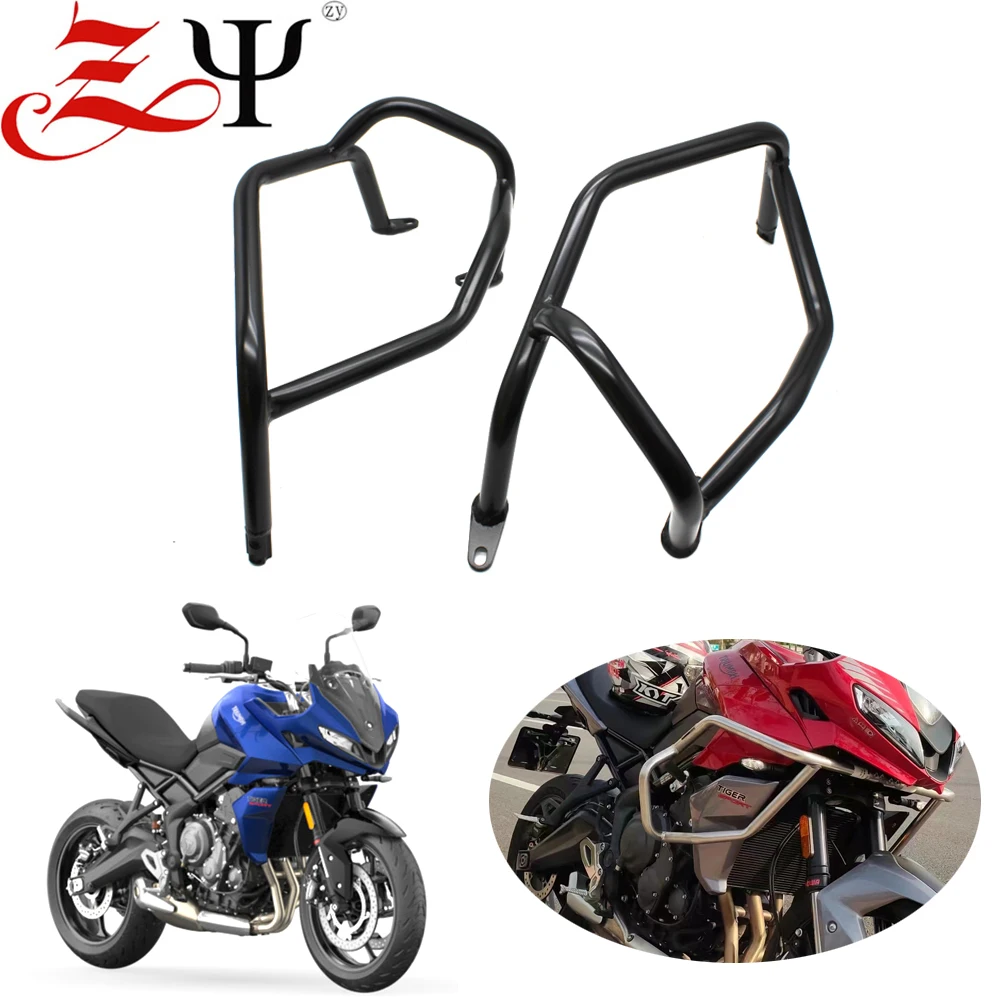 

New Bumper Upper Crash Bar Extensions Fit For tiger 660 Tiger Sport660 Tiger660 2022 2023 Stainless Engine Guard Holder Motorcyc