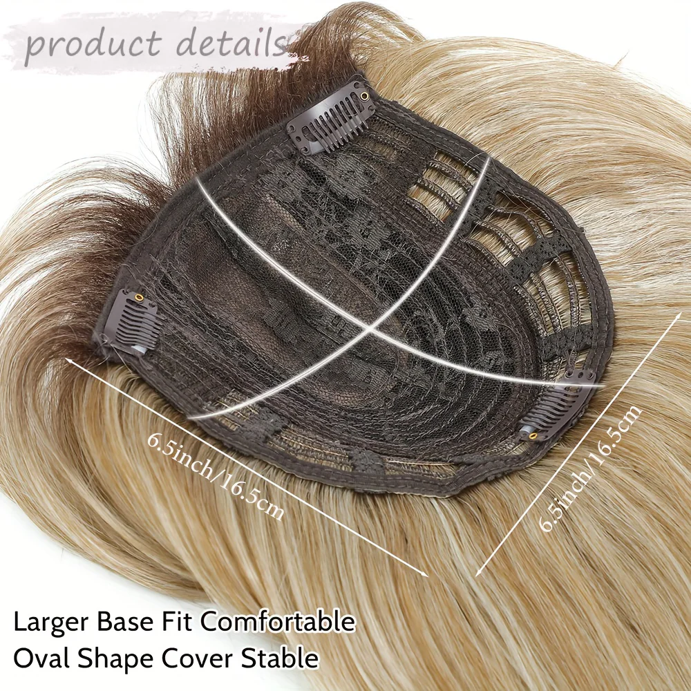 Topper With Hair Bangs Synthetic Hair Clip In Hair Extensions For Daily Use Hair Accessories