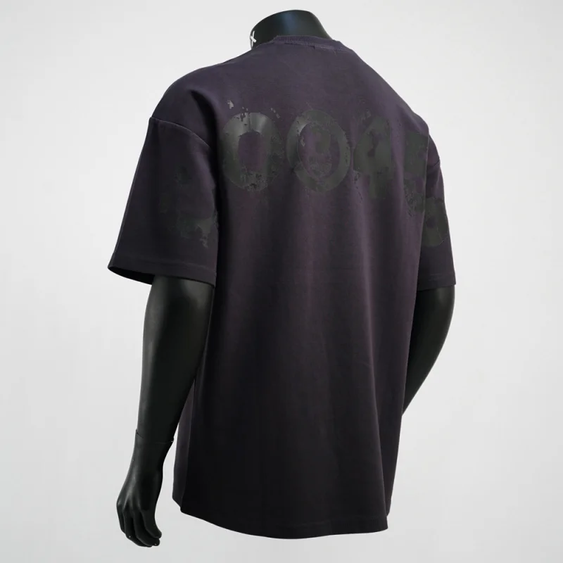 

Back printed short sleeved T-shirt men's 2025 summer new fashion trend loose casual handsome men's top