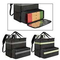 Portable Expandable Pizza Delivery Backpack Thermal Smooth Zipper Insulated Food Delivery Backpack Waterproof Delivery Bag
