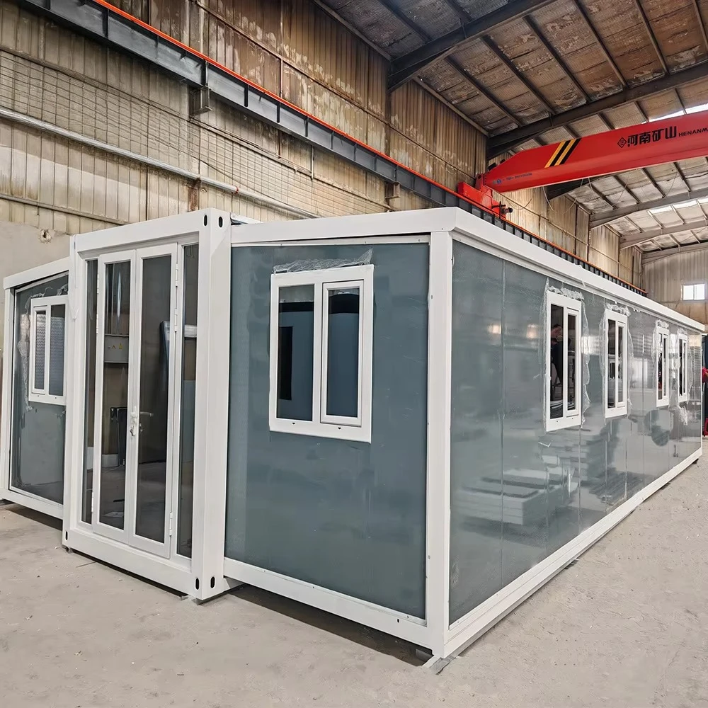 30ft Expandable Container House Solar Powered Prefab Modular Tiny Home 2 Bed 1 Bath Kitchen Living Room for Hotel