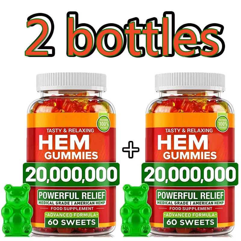 2 bottle of HEM gummies relieve anxiety stabilize emotions helping with sleep health food