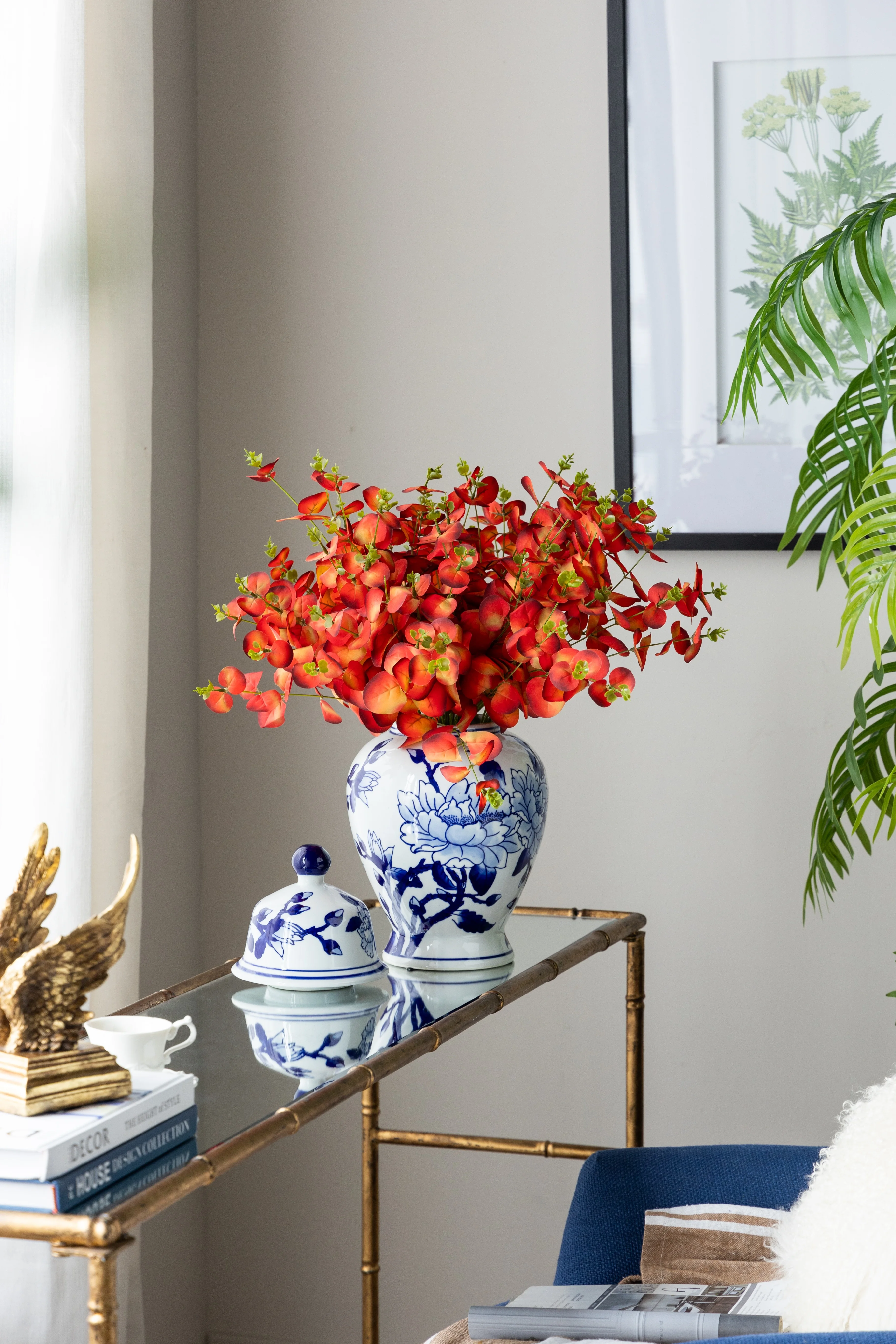 

Набор из 6 красных пучков эвкалипта, 50 см, искусственные стебли, реалистичный искусственный эвкалипт для флористических композиций в вазах и декора дома