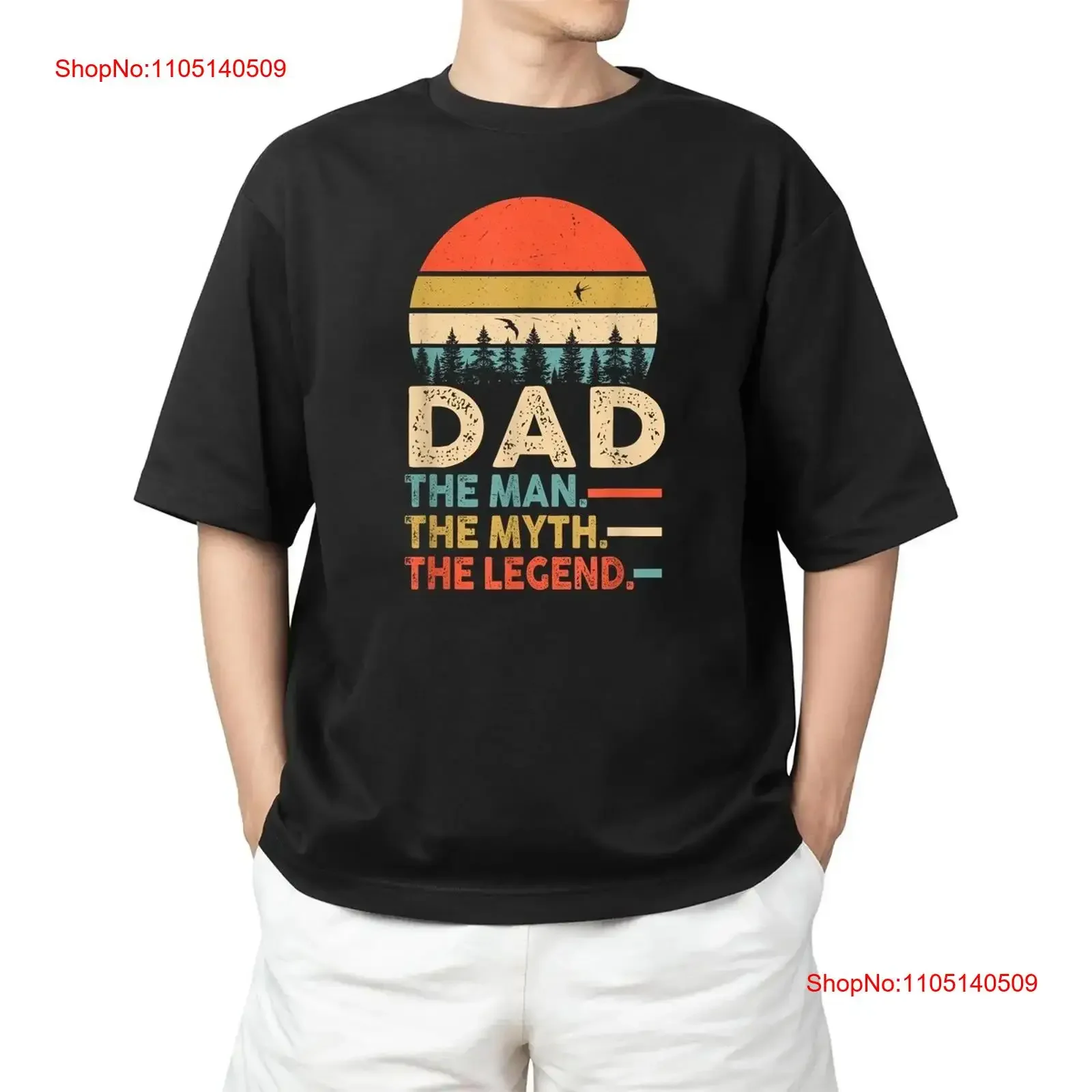 DAD THE MAN MYTH LEGEND Father's Day Mens T Shirt S 4XL vintage Washed Casual homme Soft Breathable Unisex Versatile Stretched