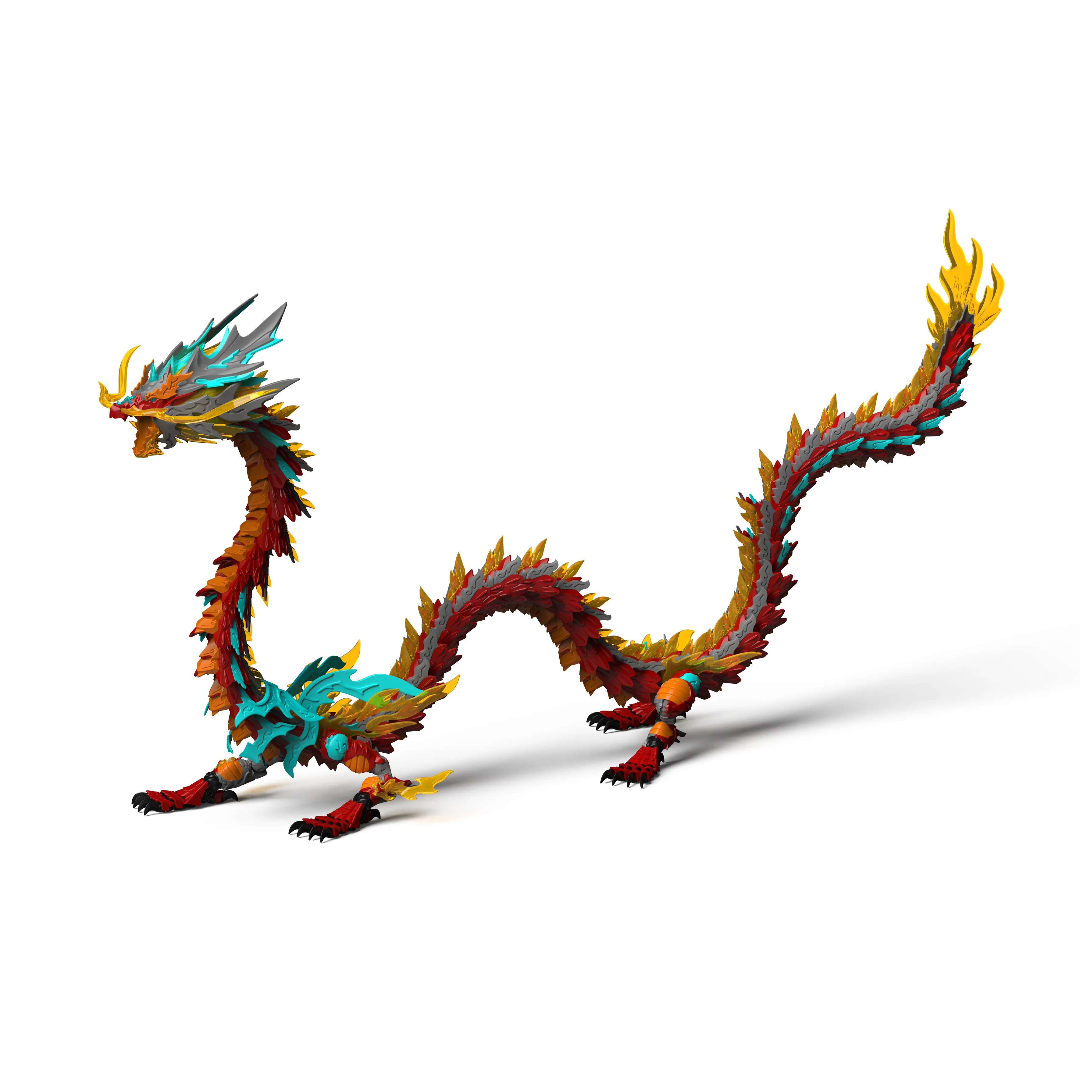 【Dragon Raja】Zl0001 Scarlet Dragon King télécommande lumineuse articulée métal squelette assemblage modèle jouet figurines d'action
