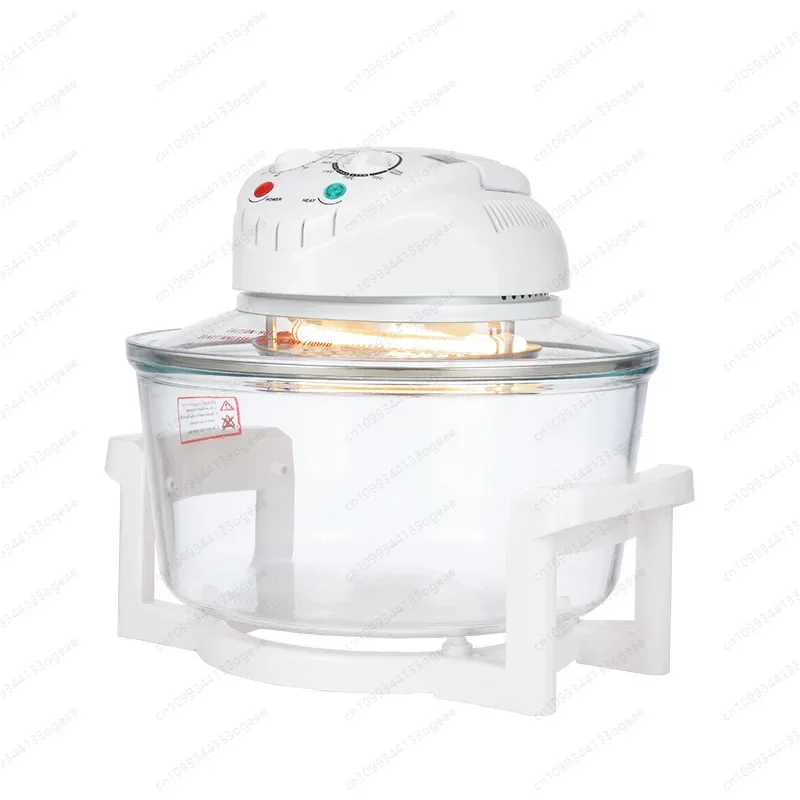 Glass Air Fryer Visible Cook Window Halogen Oven Countertop 12L Electric Oven Oil-Free Cooker
