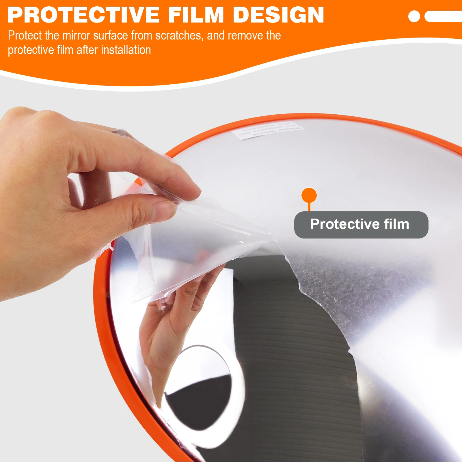 ملخصة غير قابلة للكسر 130 °   مرآة محدبة بزاوية واسعة - مرآة النقطة العمياء للسلامة المرورية للمرآب، ومواقف السيارات، والمستودعات