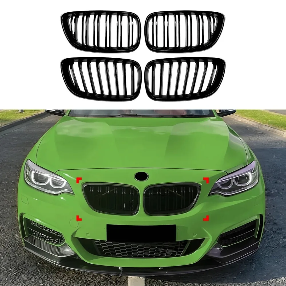

Car Front Grille Grills Gloss Black for BMW For BMW 2 Series F22 F23 2014-2019 Front Racing Grille Accessories