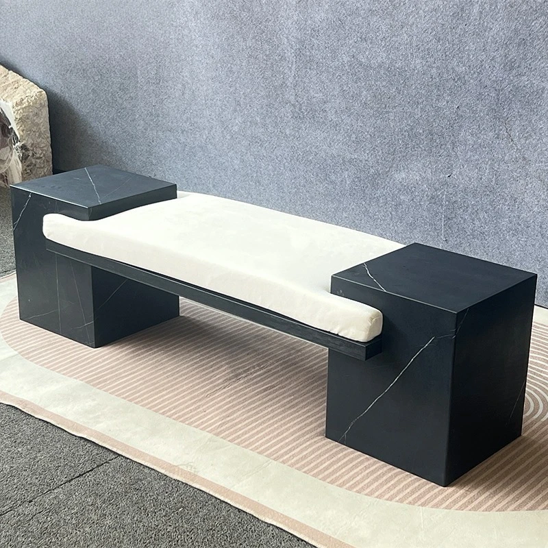 

Modern Design Natural Stone Nero Black Marquina Marble Bench Living Room Restaurant Hotel Outdoor Entrance
