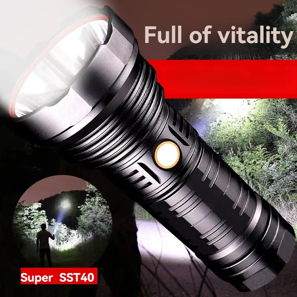 High Power LED Flashlight Super Bright Tactical Torch Waterproof USB Rechargeable Hand Lantern For Gift Outdoor Camping Hiking