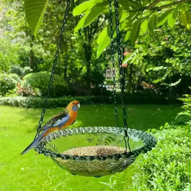 New Bird Flower Shaped Hanging Bird Feeder Birdbath For Garden Yard Farm Supplies Hummingbird Feeder Supplies Birdbath Bird Bath