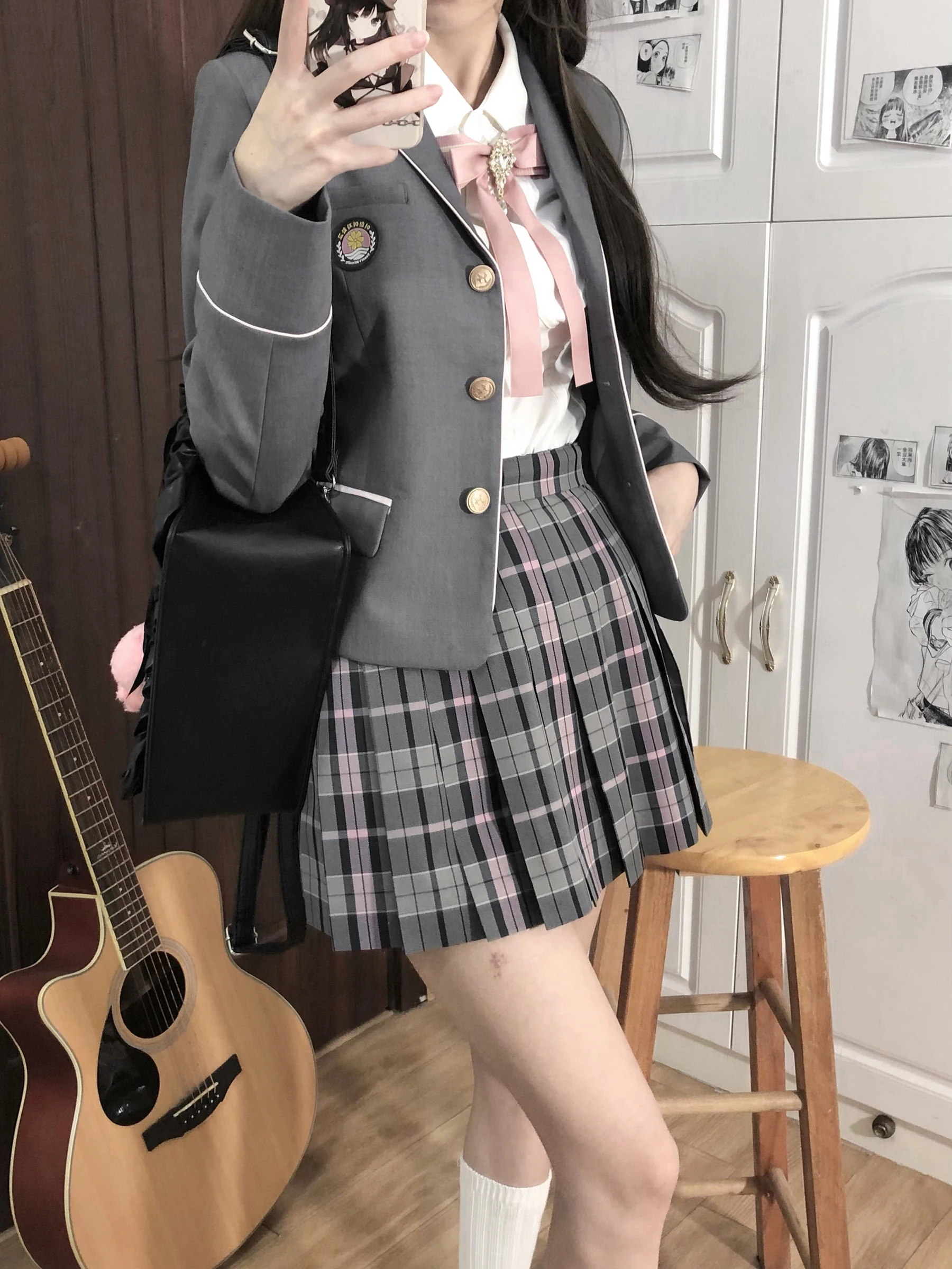 

Original Korean Sle Women's Suit Jaet Cherry Blossom Jk Waterway ay Pink Slimming Waistcoat Sweet Sle Long Sve