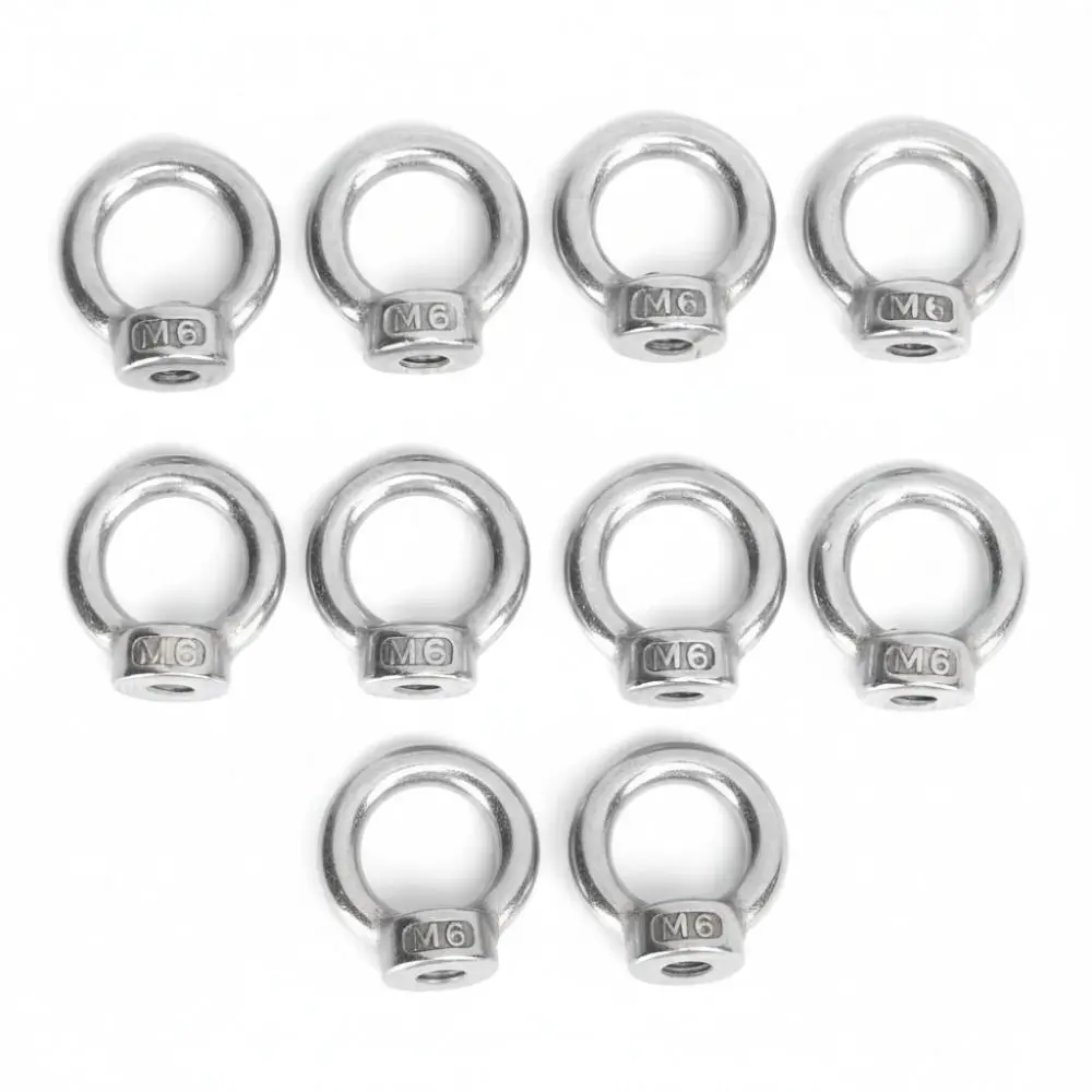 10 Pcs M6 / M8 / M10​ Lifting Eye Nut​ 304 Stainless Steel​ Female Threaded Threaded Nut Fastener​ Ring Shape​ Ring Nut