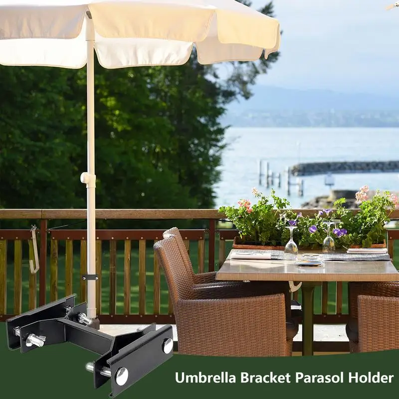 Patio Umbrella Clamp Clip 3pcs Patio Parasol Holder Clip Umbrella Clamp Attach to Railing Umbrella Deck Mount Clips for Balcony