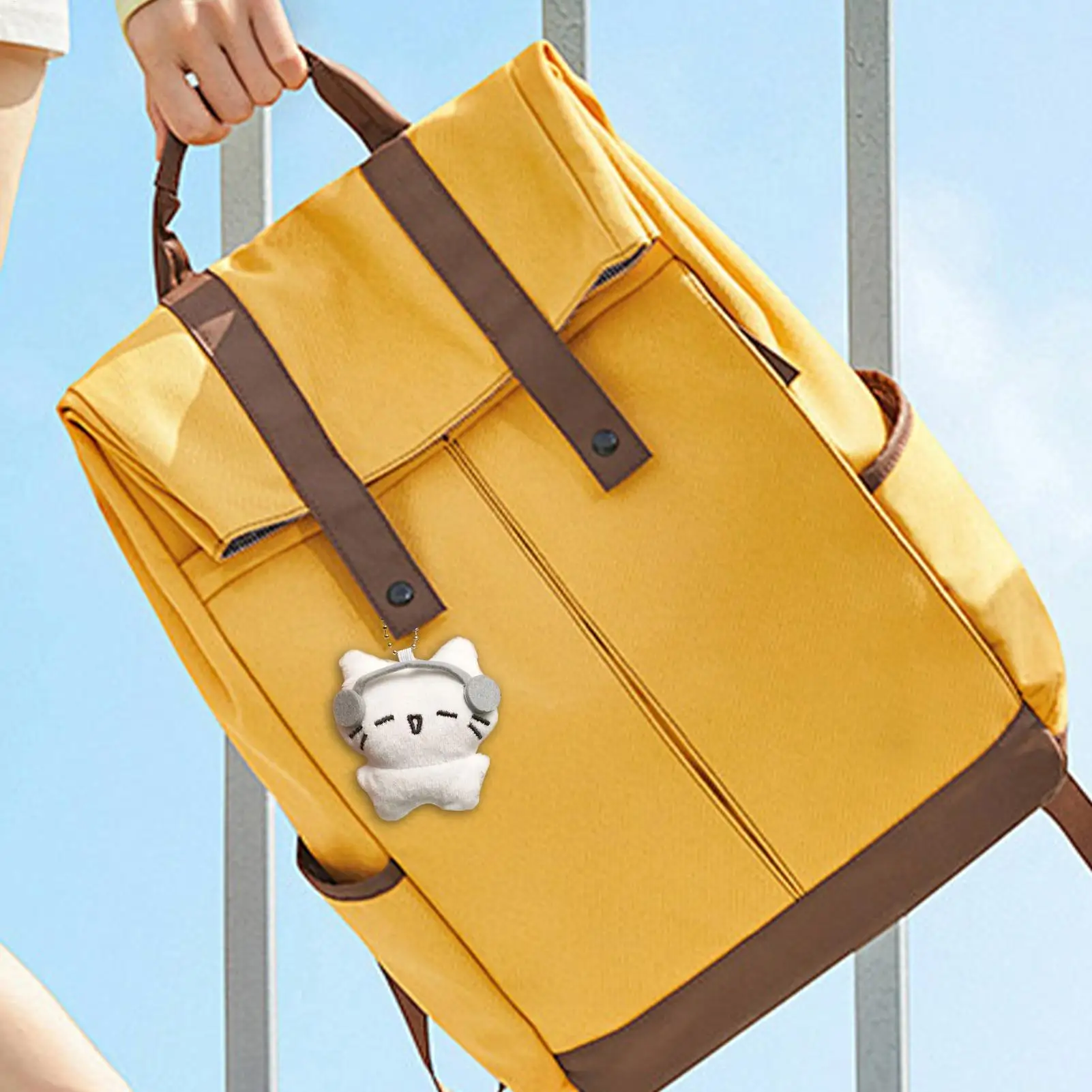 Cat Pendant Charm Cat Shaped Plush Toy Portable Multipurpose Decorative Ornaments Lightweight Soft Animal Bag Charm Keychain