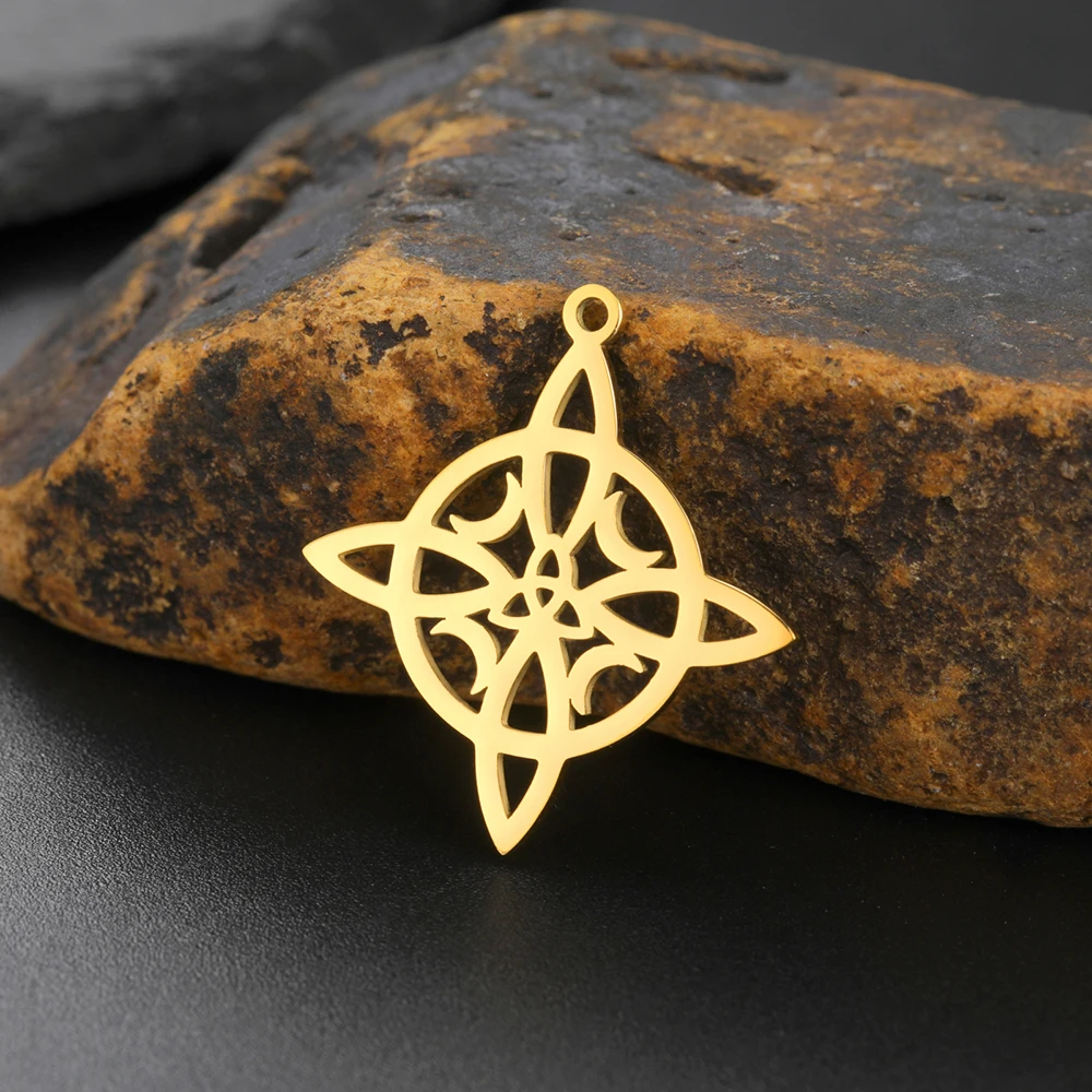 Dawapara Edelstahl Hexenknoten Charms für Halskette Ohrringe Trinity Knot Religiöse Symbole Anhänger DIY Schmuckherstellung – Detail 14