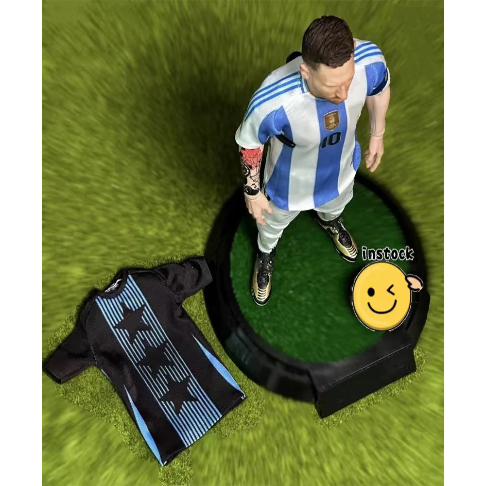 Patung legenda sepak bola versi tim nasional, Action figure mainan anak hadiah ulang tahun skala 1/6 Messi