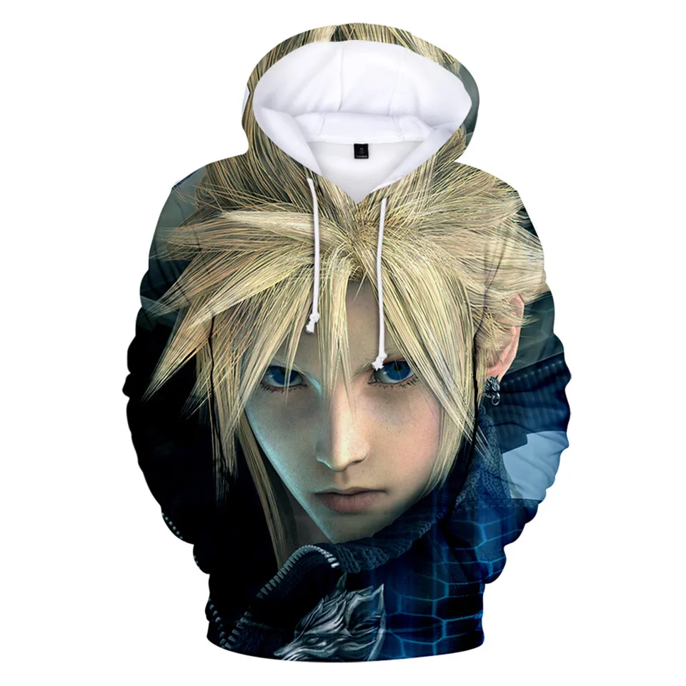 Gorąca wyprzedaż bluza z kapturem Final Fantasy 7 bluza Hot Game Harajuku męska kurtka modna luźny pulower odzież męska