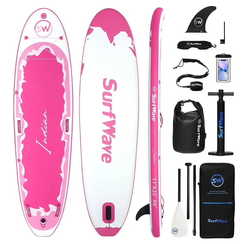 

Pink Full Set of Girls Inflatable Paddle Board Outdoor Sports