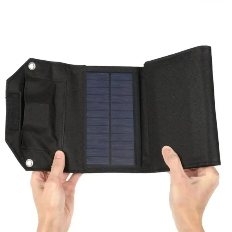B03B-Portable 10W Foldable Solar Panel USB Charging Folding Bag Waterproof For Cell Phones Outdoor Power Bank For Camping Hiking