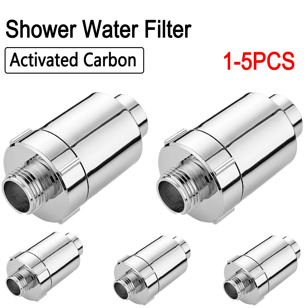 1-5PCS Shower Water Filter Multi-layer Filtered Purified Water Activated Carbon Composite Filter Element Wash Face Remove Makeup