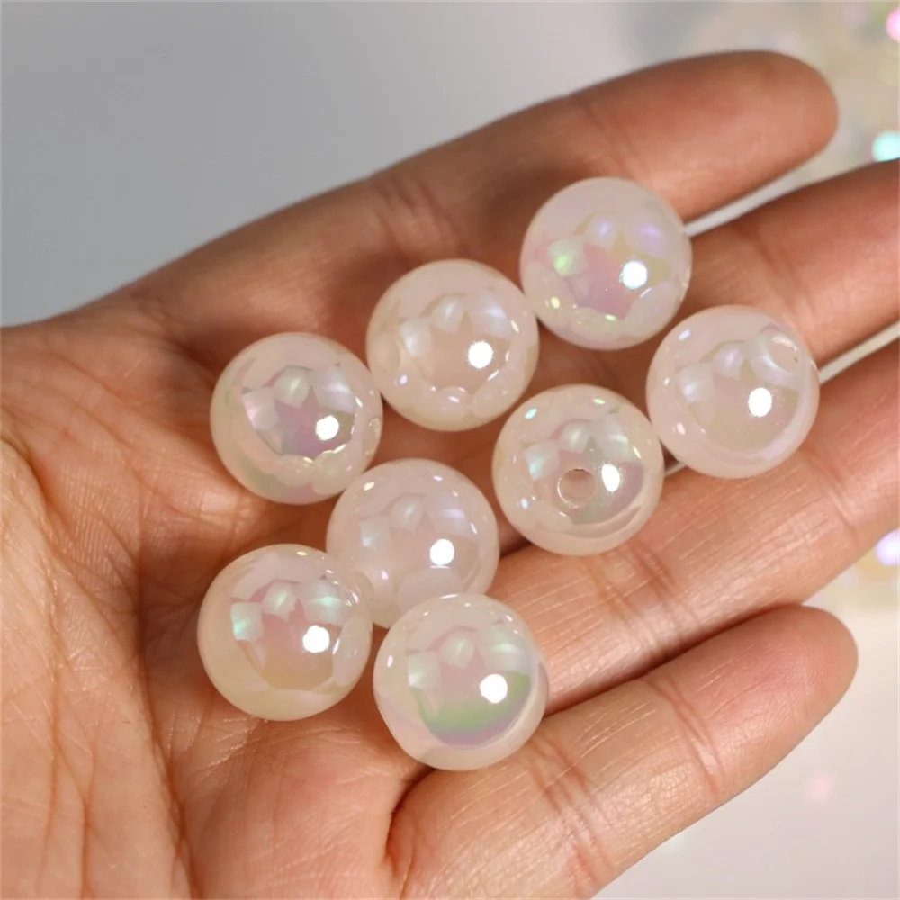 CH89 Diy Accessories Light Pink Purple Luminous Colorful Sunshine Straight Hole Beads Mobile Phone Chain Car Pendant Accessories