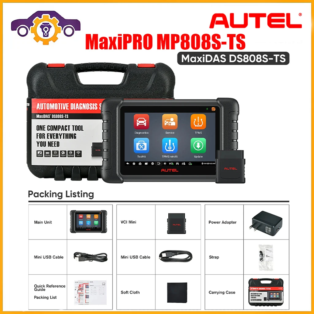 

Autel MaxiPRO MP808S-TS Car Diagnostic Tools Auto Diagnosis Scanner ECU Coding TPMS Programming PK MP808BT PRO 2 Years Update