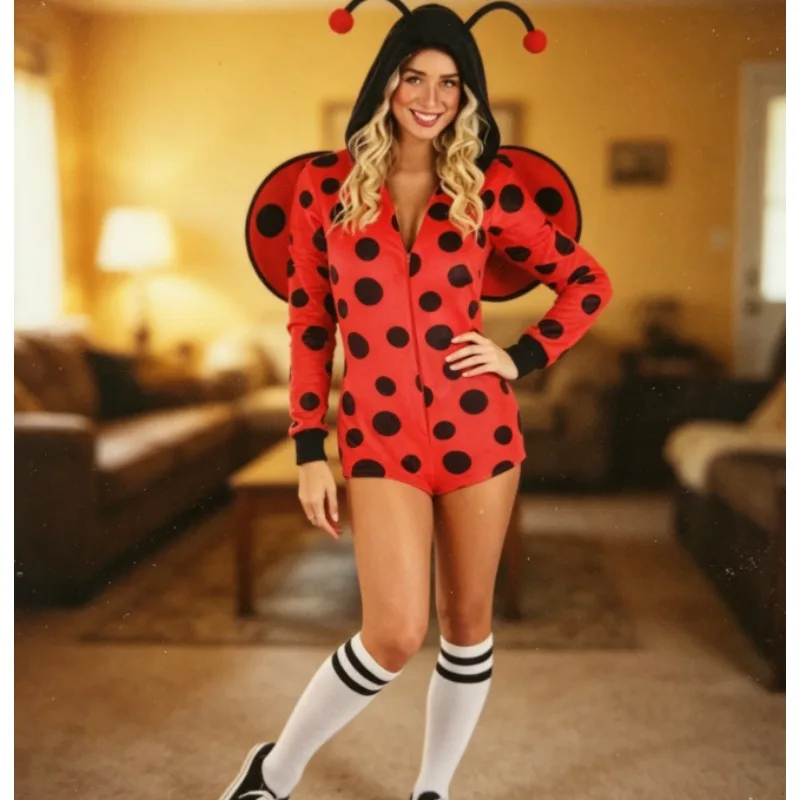 

Halloween Insect Bee & Ladybug Dress Cosplay Jumpsuit Matching Costume for Holiday Themed Party