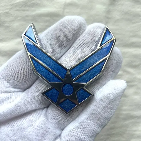 Metallic blue U.S. Air Force car logo suitable for body trunk rear side car sticker decal decorative accessories